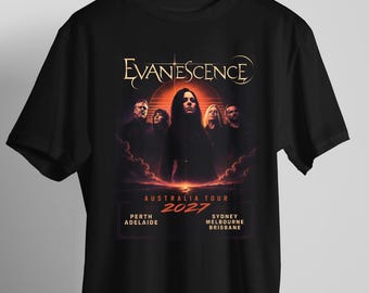 Vintage Evanescence World Tour, Australia Tshirt | Gothic Rock Band Tour Tee | Retro Graphic Concert Shirt | Fan Gift Shirt
