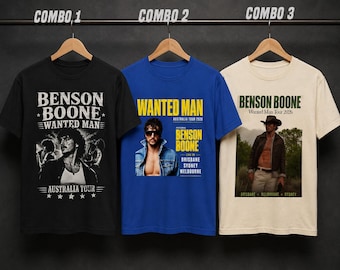 Vintage Retro Benson Boone Wanted Man Tour Tshirt Print | Benson Boone Fan Gift, Australia Concert Gift Tshirt