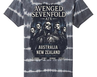 Unique Avenged Sevenfold A7X Tour Tshirt | Classic Heavy Metal Rock Music Tie Dye Print | Aus New Zealand Gift Tee | Print Australia