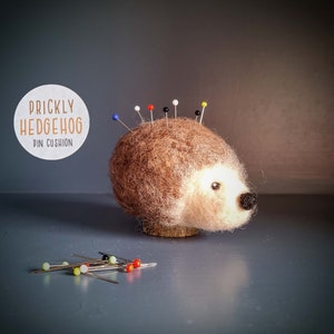 Hedgehog Novelty Pin Cushion, Needle Felted Pin Cushion, Sewing Supplies & Accessories, Prickly Hedgehog