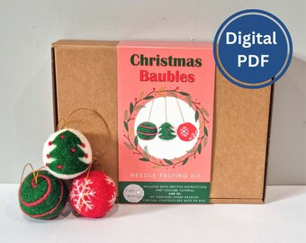 Zelfstudie naaldvilten kerstballen (pdf-patroon)