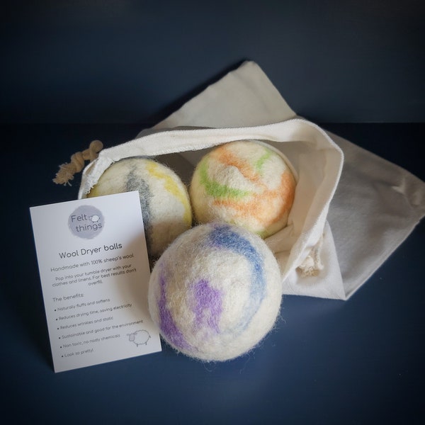 Eco Friendly Cleaning, Sustainable Gifts, Laundry Products, 100% Natural, Wool Tumble Dryer Balls