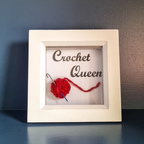 Crochet Lover, Knitting Gifts for Her, Novelty Craft Gift, Unique Mum Gifts, Craft Lovers, Framed Box Art