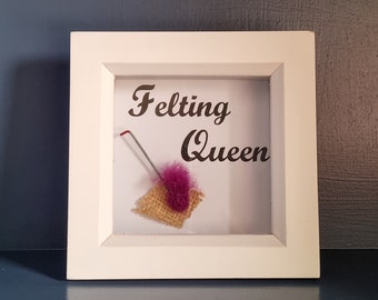 Felting Lover, Crochet Gifts For Her, Novelty Craft Gift,  Unique Mum Gifts, Craft Lovers, Framed Box Art
