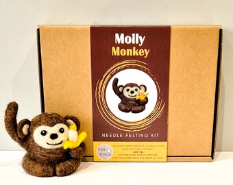 Molly Monkey Needle Felting Kit: Beginner Craft for Adults & Kids