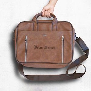 Sacoche pour ordinateur portable personnalisée gratuite / Porte-documents pour homme / Sac messager personnalisé / Sacoche pour ordinateur portable / Housse pour ordinateur portable / Coffret cadeau pour la fête des pères