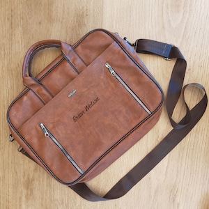 Sacoche pour ordinateur portable personnalisée, porte-documents pour homme, sacoche pour ordinateur portable personnalisée gratuite, housse pour ordinateur portable, sacoche pour Mac, coffret cadeau fête des pères