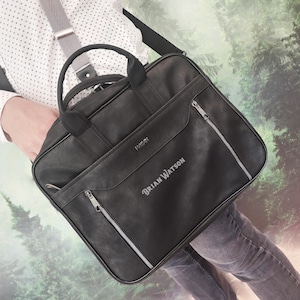 Sacoche pour ordinateur portable personnalisée gratuite / Porte-documents pour homme / Sac messager personnalisé / Sacoche pour ordinateur portable / Housse pour ordinateur portable / Cadeau d'anniversaire petit ami