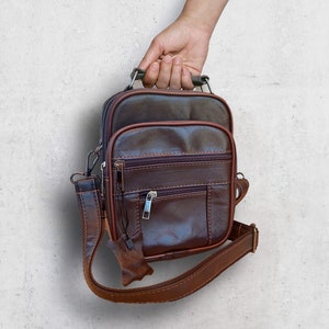 Sac pour homme personnalisé en cuir véritable/sac à bandoulière pour homme/sac à bandoulière/sac messager personnalisé pour homme/cadeau d'anniversaire pour petit ami