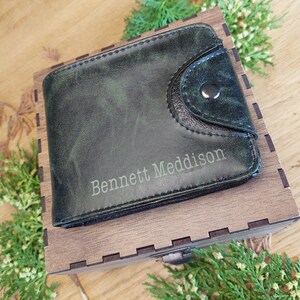 Carteira masculina de couro MONOGRAMMED, carteira monogramada para homem, carteira masculina gravada, presente para pai, presente de aniversário para namorado