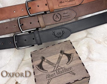 Handmade Personalized Belt - Anniversary Gift - Engraved Leather Belt - Custom Genuine Leather - Gift for Boyfriend - Christmas Gift