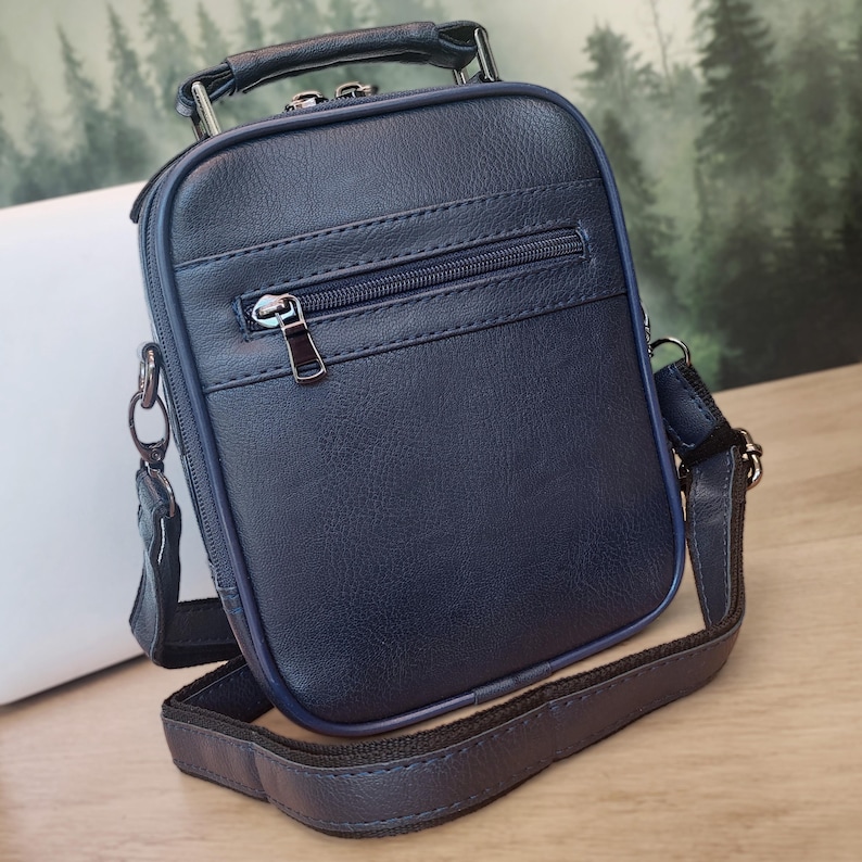Personalized GIFT FOR BOYFRIEND / Vegan Leather Man Bag / Crossbody Bag and Wallet/ Engraved Shoulder bag / Satchel Bag