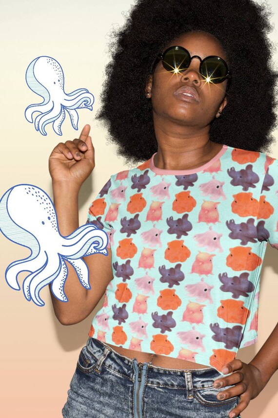 Dumbo Octopus Crop Top for Marine Biology and Science Nerds Etsy