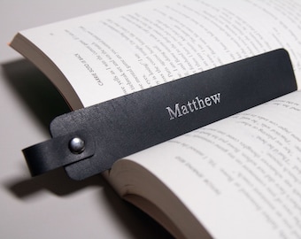 Leather Bookmark | Personalised Leather Bookmark | Gift for Her or Him