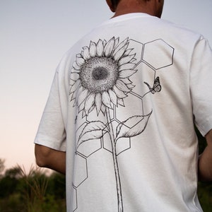 Sonnenblume T-Shirt Siebdruck-T-Shirt T-Shirt Bio-T-Shirt Unisex T-Shirt Bild 1