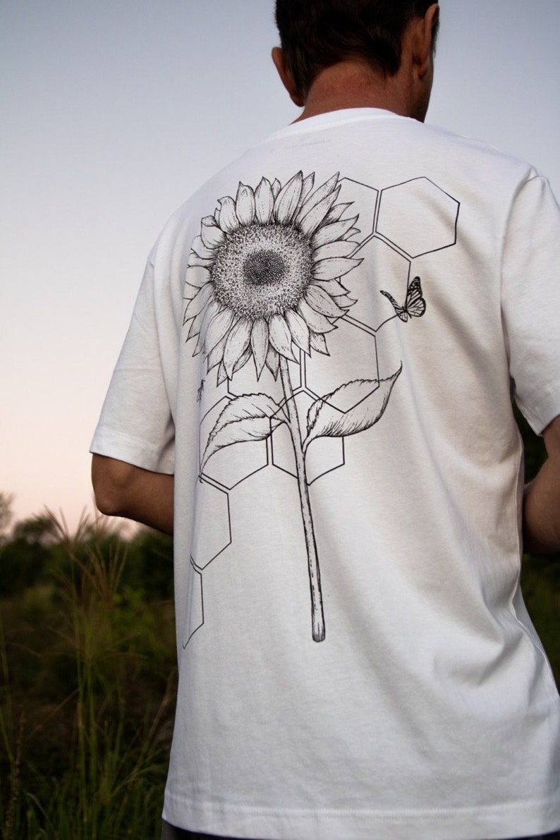 Sonnenblume T-Shirt Siebdruck-T-Shirt T-Shirt Bio-T-Shirt Unisex T-Shirt Bild 1