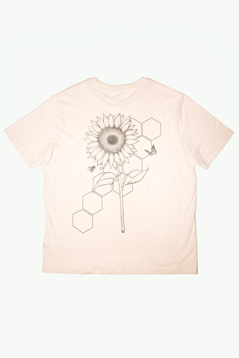 Sonnenblume T-Shirt Siebdruck-T-Shirt T-Shirt Bio-T-Shirt Unisex T-Shirt Vanilla Bean