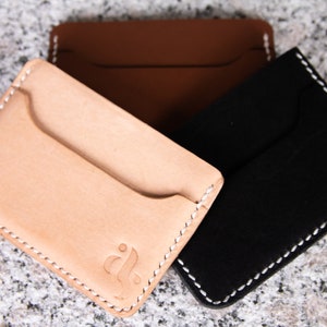 Cartera de 3 bolsillos / Cartera minimalista / Cartera fina / Hecha a mano con cuero australiano / Regalo personalizado imagen 1