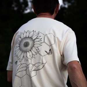 Sonnenblume T-Shirt Siebdruck-T-Shirt T-Shirt Bio-T-Shirt Unisex T-Shirt Bild 6