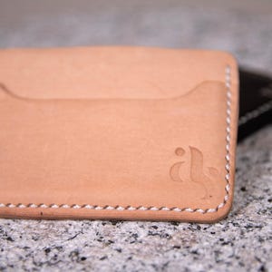 Cartera de 3 bolsillos / Cartera minimalista / Cartera fina / Hecha a mano con cuero australiano / Regalo personalizado imagen 2