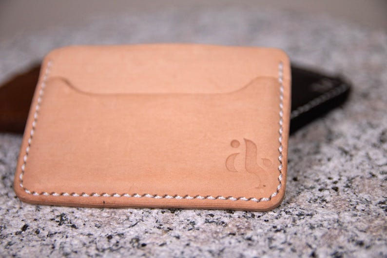 Cartera de 3 bolsillos / Cartera minimalista / Cartera fina / Hecha a mano con cuero australiano / Regalo personalizado imagen 2
