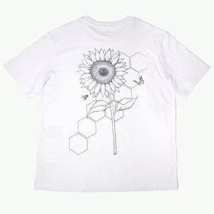 Sonnenblume T-Shirt Siebdruck-T-Shirt T-Shirt Bio-T-Shirt Unisex T-Shirt White