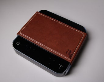 Tapete de cuero para báscula / Tapete de báscula personalizado / Hecho a mano con cuero australiano / Báscula de café