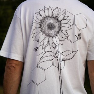 Sonnenblume T-Shirt Siebdruck-T-Shirt T-Shirt Bio-T-Shirt Unisex T-Shirt Bild 8