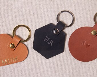 Llavero de cuero personalizado: llavero personalizado, llavero con inicial