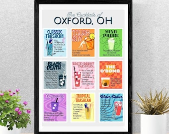 Oxford, OH Fun Cocktail Poster