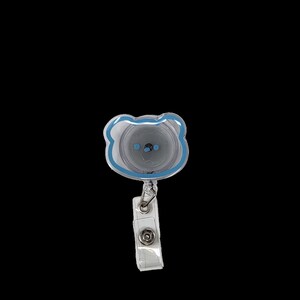 Carrete de insignia de oso transparente azul, titular de la tarjeta para médicos, enfermeras, dentista, higienista dental, asistente dental