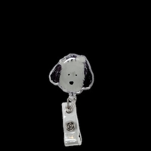 Poodle, carretel de crachá de cães fofos, porta-cartões para médicos, enfermeiros, dentistas, higienistas dentais, assistentes de dentista