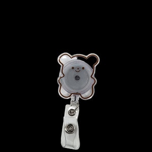 Carrete de insignia de oso pardo, titular de la tarjeta para médicos, enfermeras, dentista, higienista dental, asistente dental