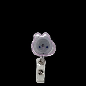 Pink Bunny Badge Reel, tarjetero para médicos, enfermeras, dentista, higienista dental, asistente dental