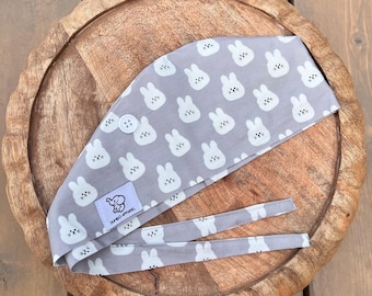 White Bunny Cotton Scrub Cap|Für Pflegekräfte, Zahnarzt, Arzt, Krankenschwester, Zahnhygienikerin, Studenten, Tierarzt|Lieferung aus CA