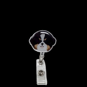 Mountain Bernese, Cute Dogs Badge Reel, tarjetero para médicos, enfermeras, dentista, higienista dental, asistente dental