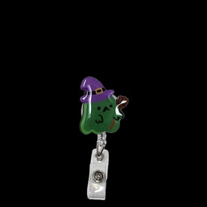 Tema de Halloween, carrete de insignia fantasma, titular de la tarjeta para médicos, enfermeras, dentista, higienista dental, asistente dental