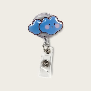 Happi Cloud Badge Reel, tarjetero para médicos, enfermeras, dentista, higienista dental, asistente dental