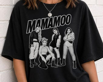 Mamamoo Vintage Group Shirt, Black White Kpop Girlband Graphic Tee, Retro Fan Gift, Comfort Colors Shirt