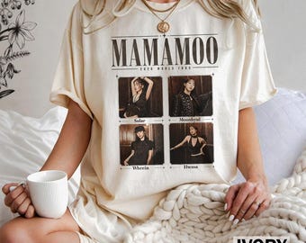 Mamamoo 4Ward Tour Collage Shirt, Vintage Kpop Girlband Graphic Tee, Concert Fan Gift, Comfort Colors Shirt