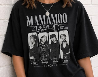 Mamamoo 2026 World Tour Shirt, Black White Vintage Kpop Tee, Solar Moonbyul Wheein Hwasa, Comfort Colors Shirt