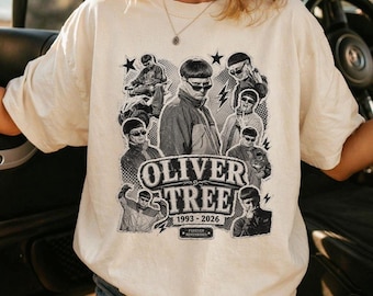 Oliver Tree Memorial Shirt, Black White Bootleg Graphic Tee, Vintage Music Tribute Gift, Comfort Colors Shirt