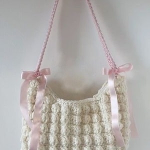 bubble crochet bag,crochet bag,coquette crochet bag ,pink coquette ,crochet shoulder bag, handmade bag,bubbly bag,crochet bubble bag