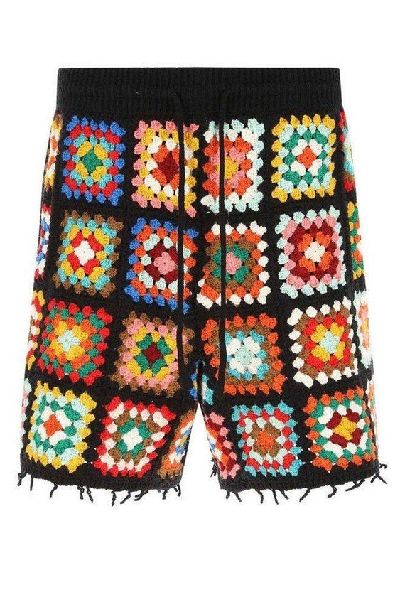 パンツ teloplan Omi Crochet Shorts Men granny square crochet shorts are here ! Bohemşan crochet