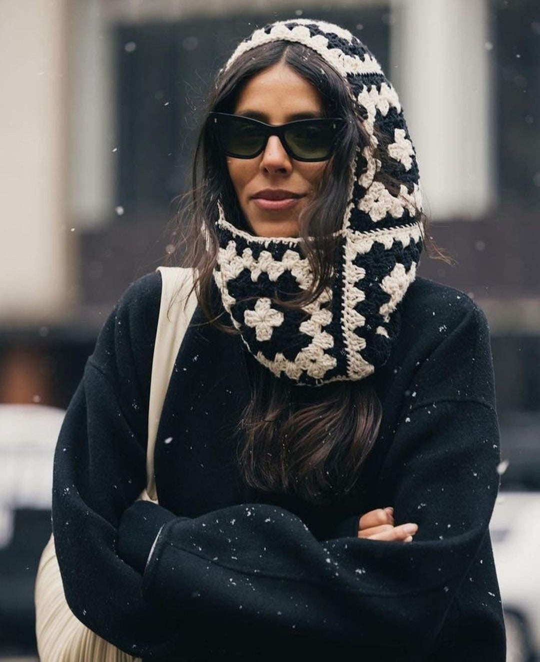 Crochet Balaclava, Granny Square Balaclava, Mochi Handmade Black and