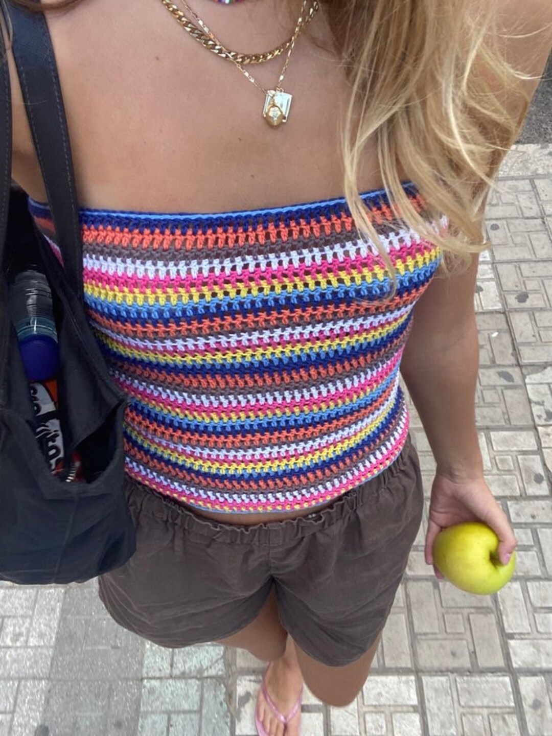 Crochet Tube Top, Summer Crochet Top, Crochet Striped Top, Handmade Colorful Top, Festival Crop Top, Crochet Boho Top for Women