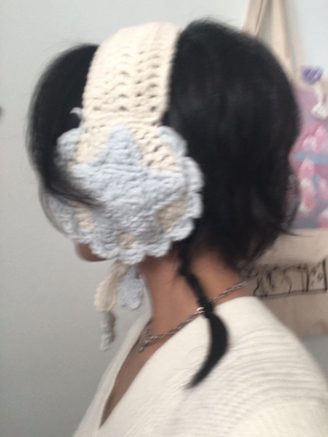 Ear Mufflers Mohair Ear Warmers Mohair Crochet Etsy