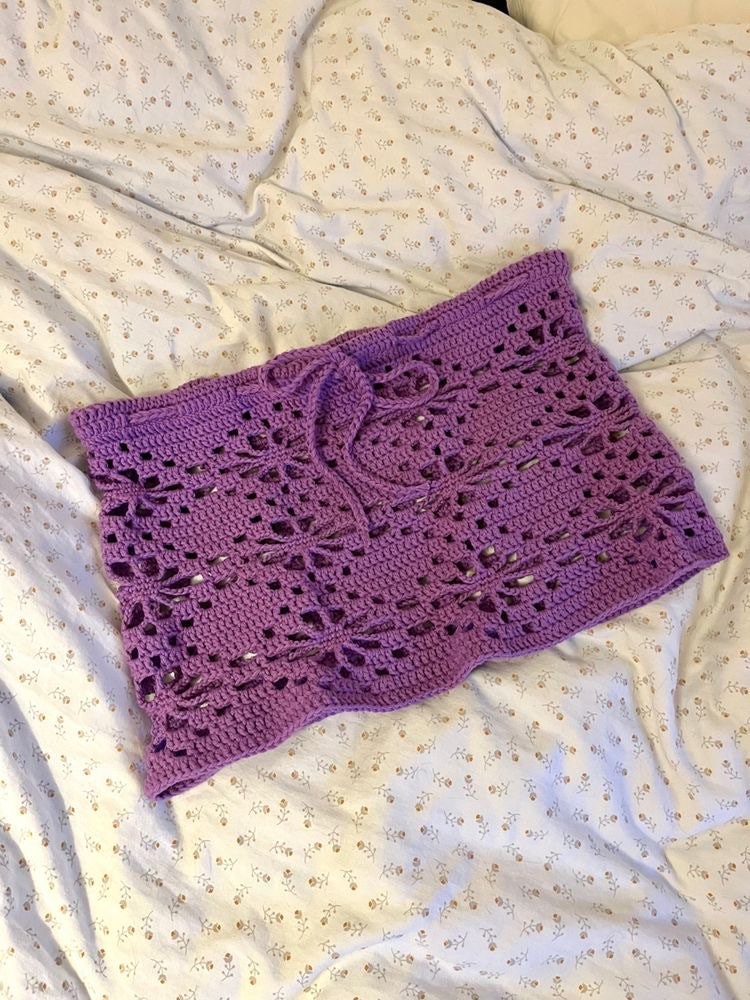 LOVE & ROSES SKIRT long hand-crochet swimsuit coverup skirt
