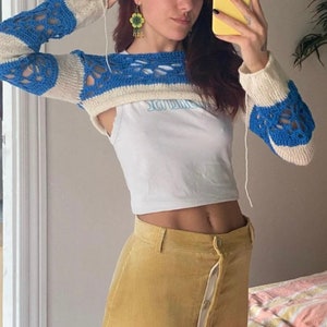 Flower crochet shrug, crochet bolero, Crochet Long Sleeve Top, Handmade Summer Top, Handmade Long Sleeve Blouse, Cover Up Top, Handmade C