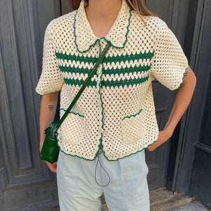 Crochet Shirt, Unisex Shirt, Crochet Overshirt, Crochet